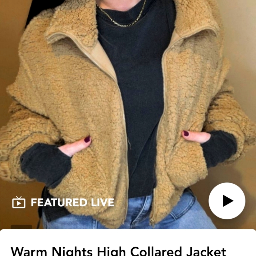 HYFVE large tan sherpa jacket